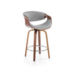 Стул барный HALMAR H123 серый/орех